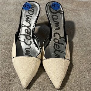 Sam Edelman Cream Heeled Shoes with Pointed Toe Sz 6.5